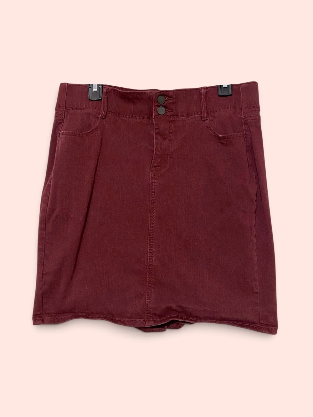 Apt 9 Burgundy Denim Skirt, Size 12